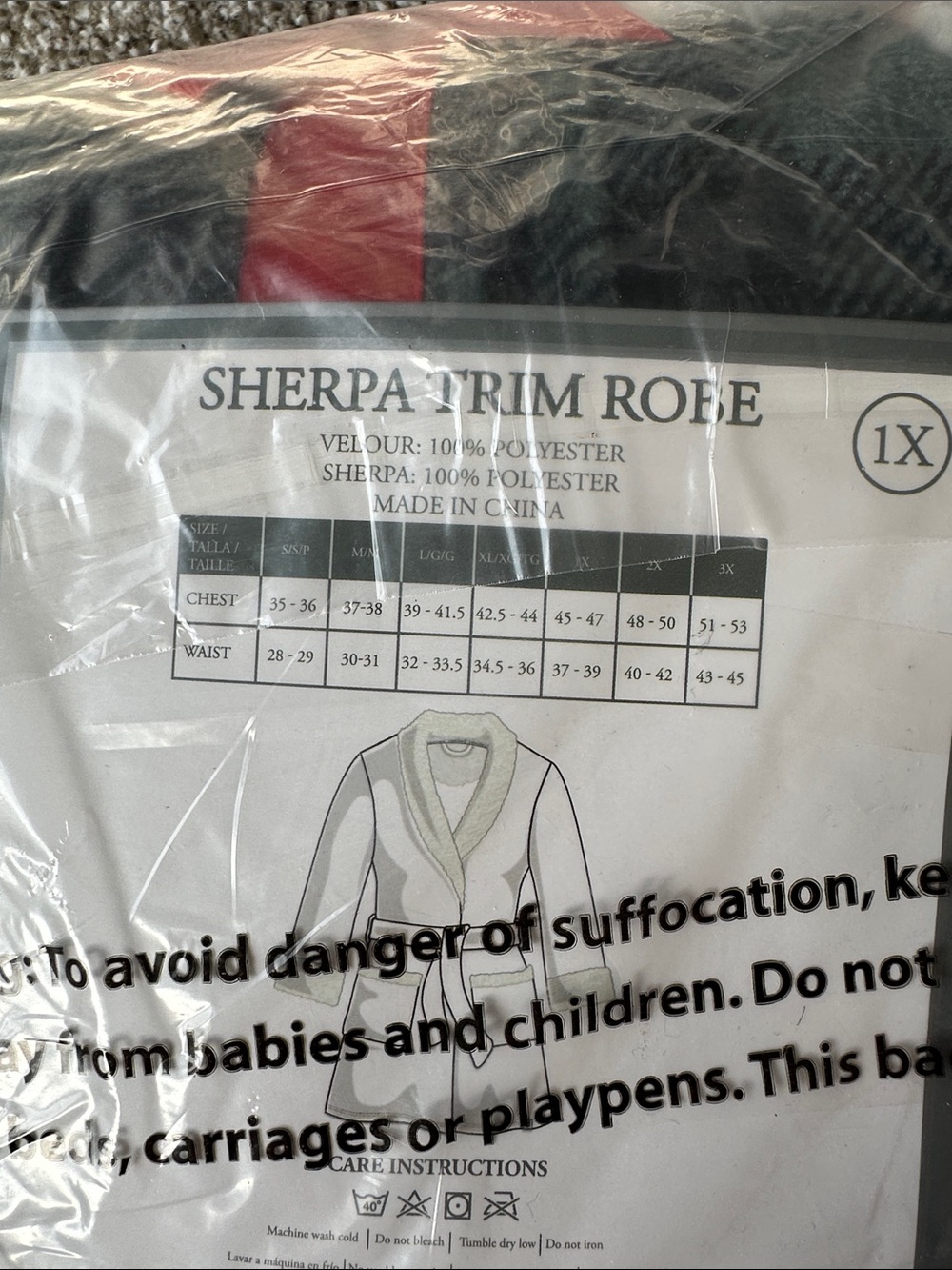 Sherpa Trim Robe - Picture 3 of 3